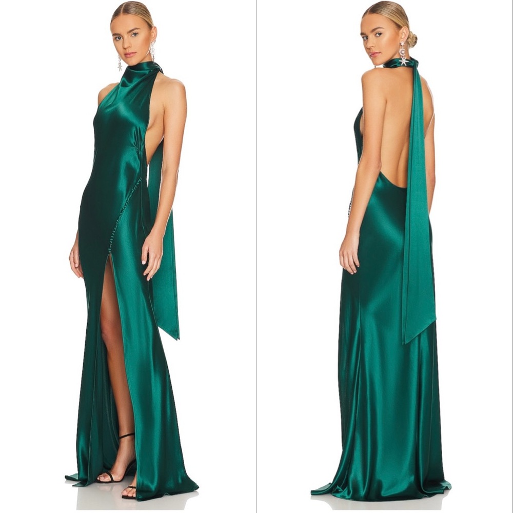 SAU LEE Penelope Gown in Emerald